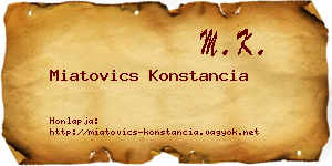 Miatovics Konstancia névjegykártya